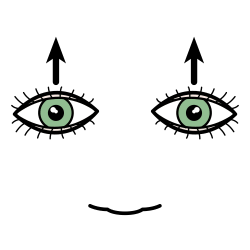 Pictograma de abrir los ojos para niños con TEA