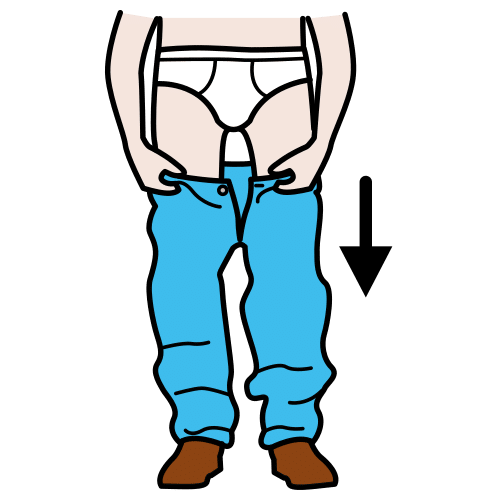 Pictograma de bajar el pantalón para niños con TEA