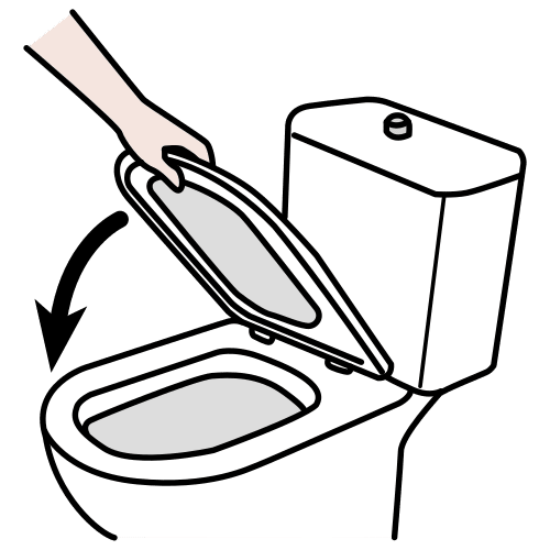Pictograma de bajar la tapa para niños con TEA