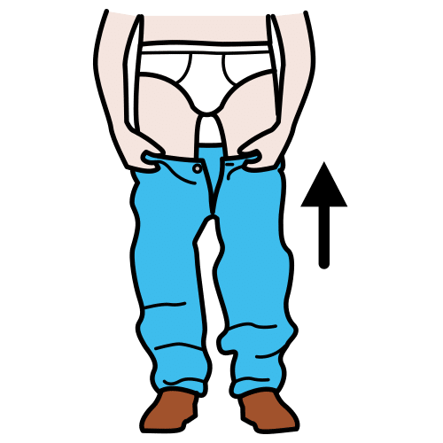 Pictograma de subir el pantalón para niños con TEA