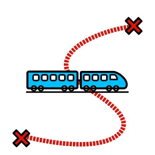 Pictograma de viajar en tren para niños con TEA