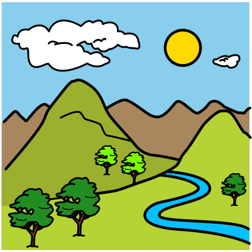 Pictograma de paisaje para niños con TEA
