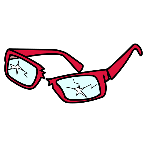Pictograma de gafas rotas para niños con autismo y TEA
