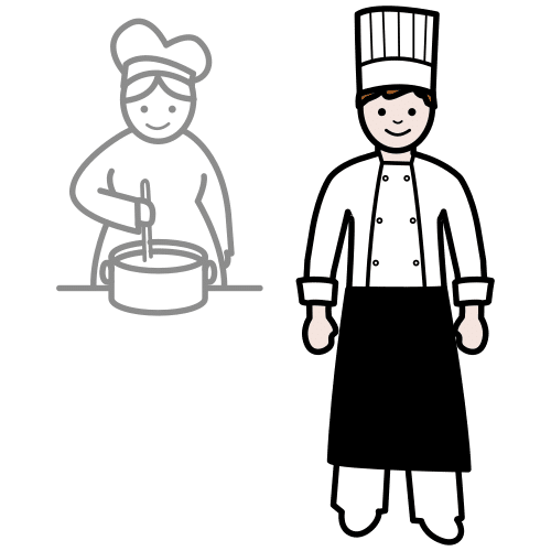 Pictograma de cocinero para niños con autismo y TEA