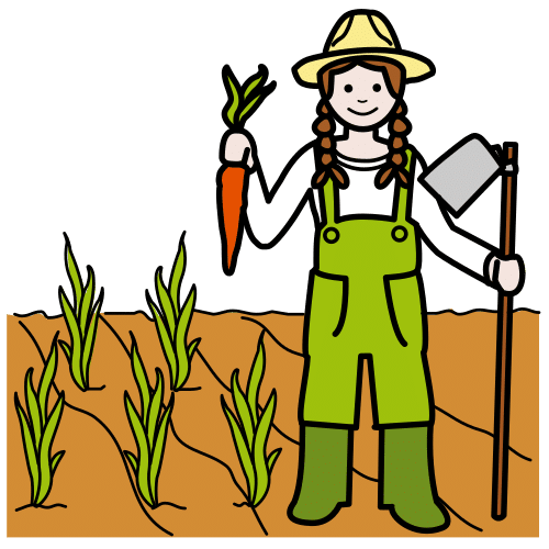 Pictograma de agricultora para niños con TEA