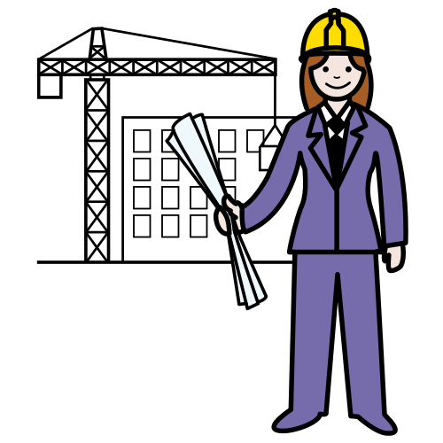 Pictograma de arquitecta para niños con TEA