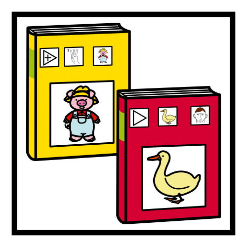 Pictograma de biblioteca adaptada para niños con autismo y TEA
