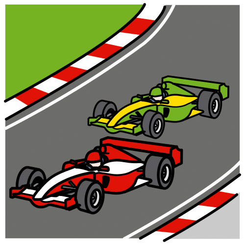 Pictograma de carrera de coches para niños con TEA