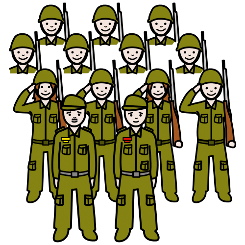 Pictograma de ejército para niños con TEA