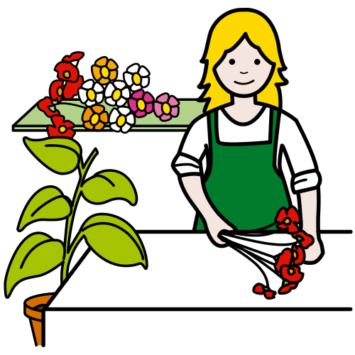 Pictograma de florista para niños con TEA
