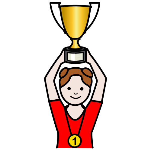 Pictograma de ganadora para niños con TEA
