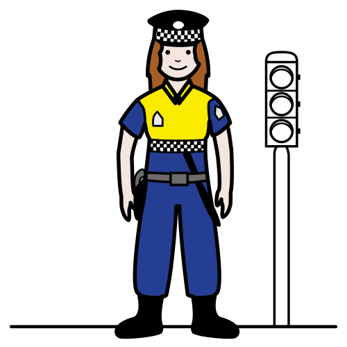 Pictograma de policía para niños con TEA