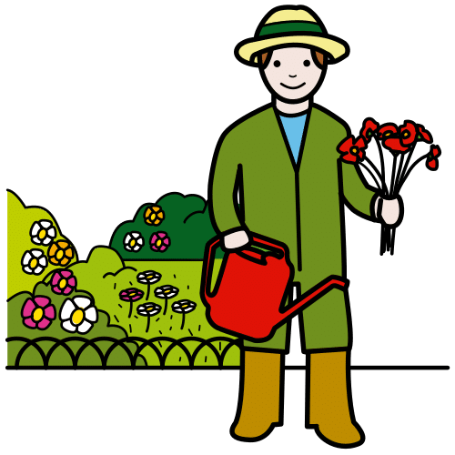 Pictograma de jardinero para niños con TEA