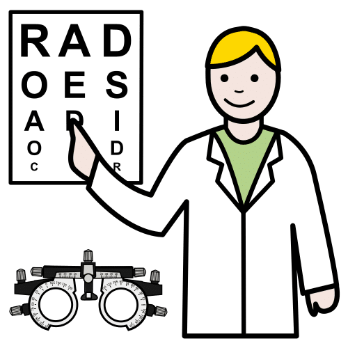 Pictograma de optometrista para niños con TEA