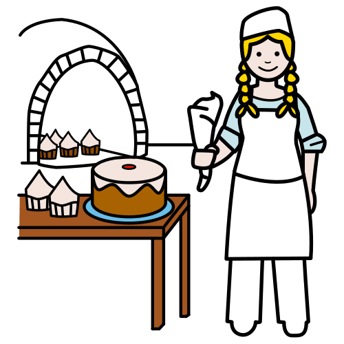 Pictograma de pastelera para niños con TEA