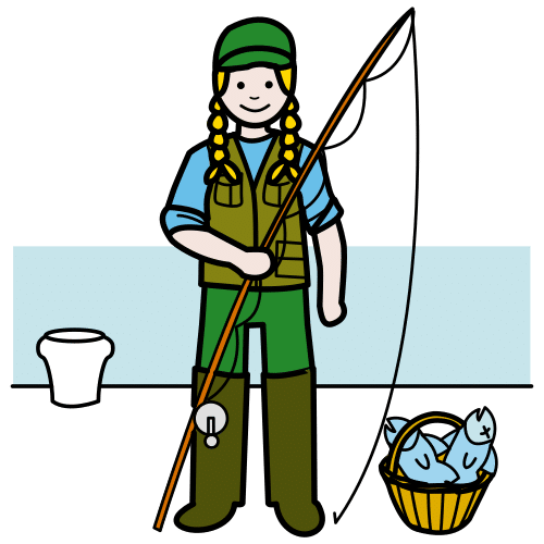 Pictograma de pescadora para niños con autismo y TEA