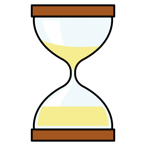 Pictograma de reloj de arena para niños con TEA