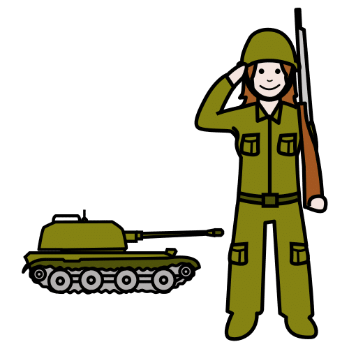 Pictograma de militar para niños con TEA