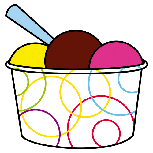 Pictograma de tarrina de helado para niños con TEA