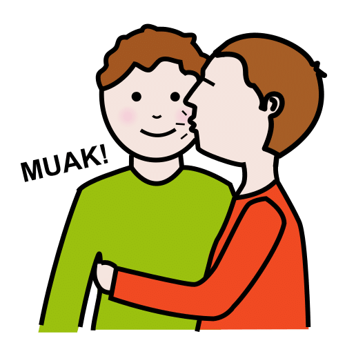 Pictograma de beso para niños con autismo y TEA