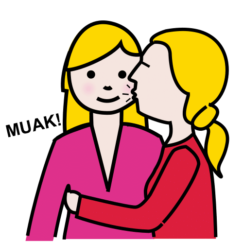 Pictograma de beso para niños con autismo y TEA