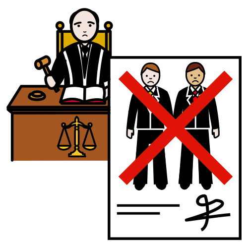 Pictograma de sentencia de divorcio para niños con autismo y TEA