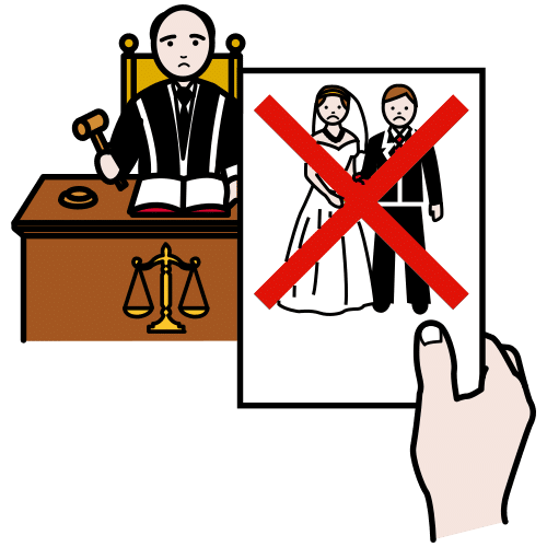 Pictograma de demanda de divorcio para niños con TEA