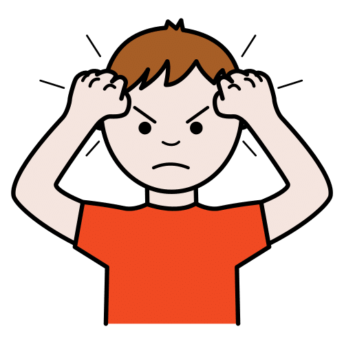 Pictograma de autoagresión para niños con autismo y TEA