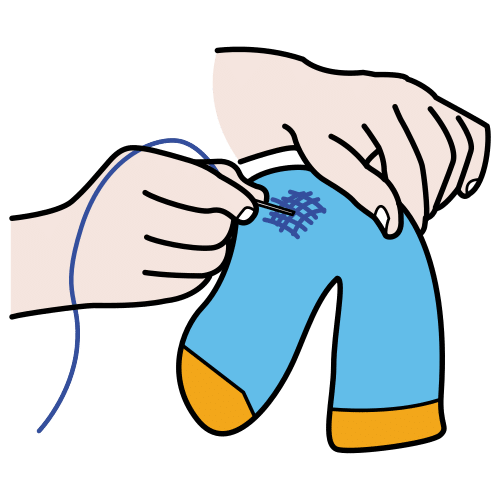 Pictograma de remendar para niños con TEA