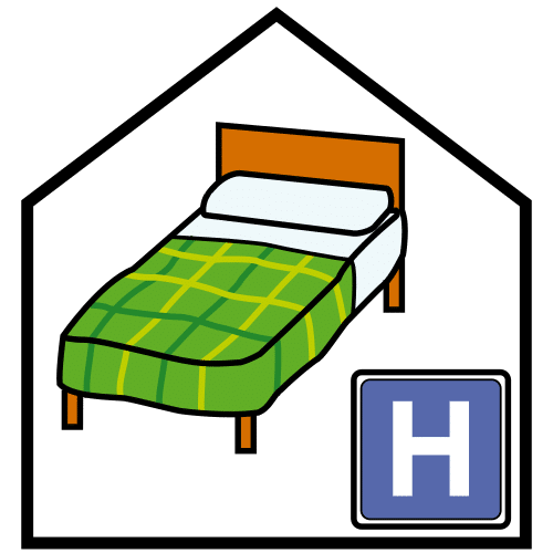 Pictograma de hotel para niños con TEA