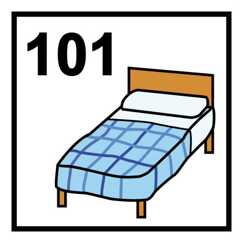 Pictograma de dormitorio para niños con autismo y TEA