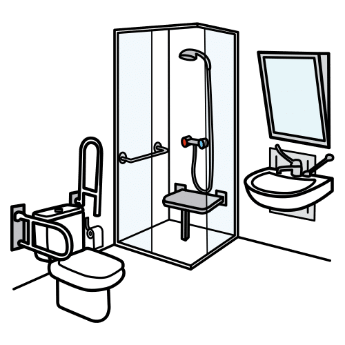 Pictograma de baño para niños con autismo y TEA