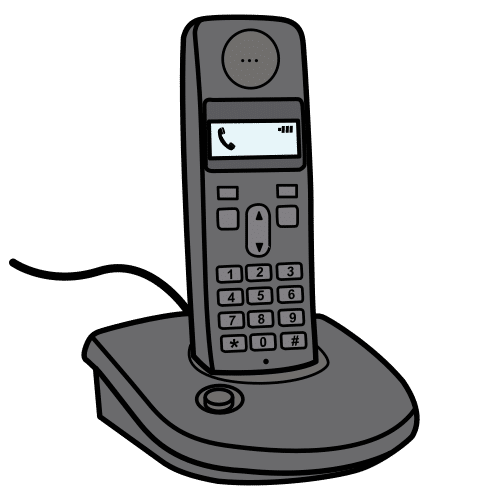 Pictograma de teléfono inalámbrico para niños con autismo y TEA