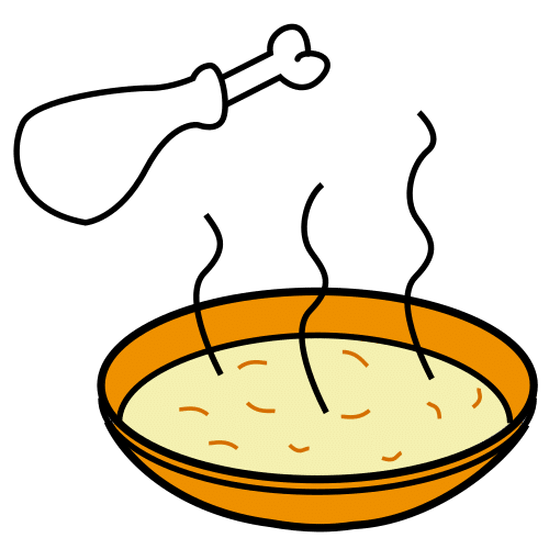 Pictograma de sopa de pollo para niños con autismo y TEA