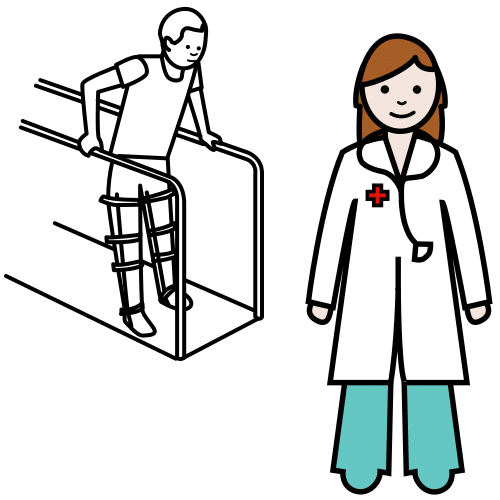 Pictograma de médica rehabilitadora para niños con autismo y TEA