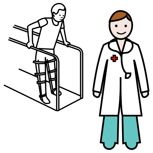 Pictograma de médico rehabilitador para niños con autismo y TEA