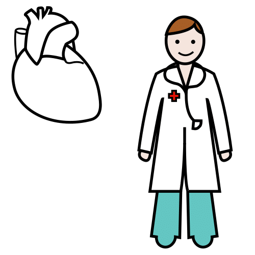 Pictograma de cardiólogo para niños con autismo y TEA