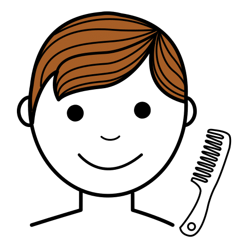 Pictograma de peinado para niños con TEA