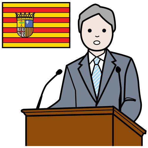 Pictograma de presidente de Aragón para niños con TEA