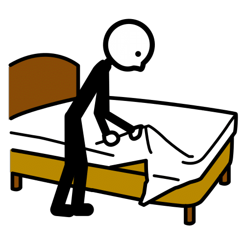 Pictograma de hacer la cama para niños con autismo y TEA
