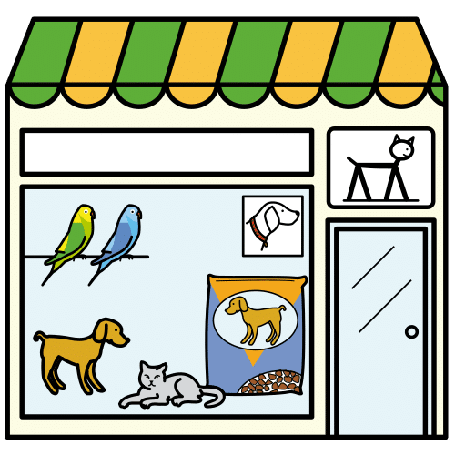 Pictograma de tienda de animales para niños con autismo y TEA