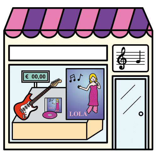 Pictograma de tienda de música para niños con autismo y TEA