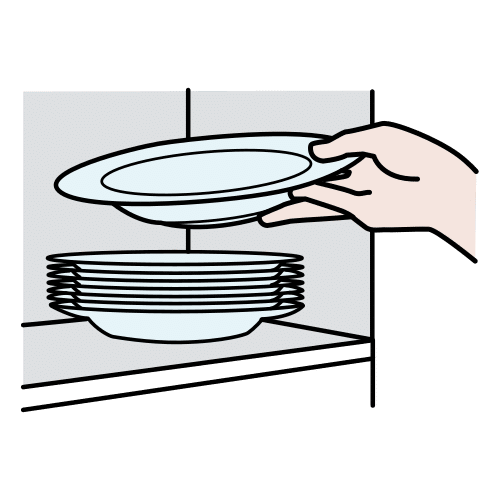 Pictograma de recoger los platos para niños con TEA