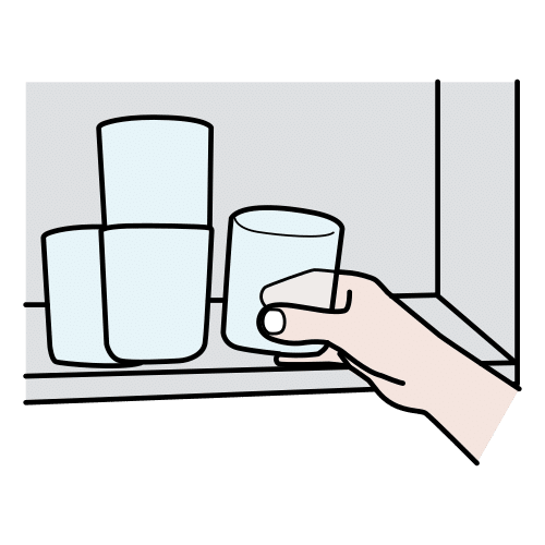 Pictograma de recoger los vasos para niños con TEA