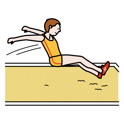Pictograma de salto de longitud para niños con TEA