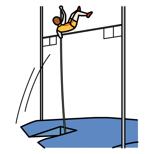 Pictograma de salto con pértiga para niños con TEA