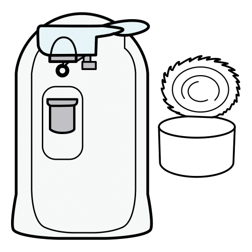 Pictograma de abrelatas eléctrico para niños con autismo y TEA