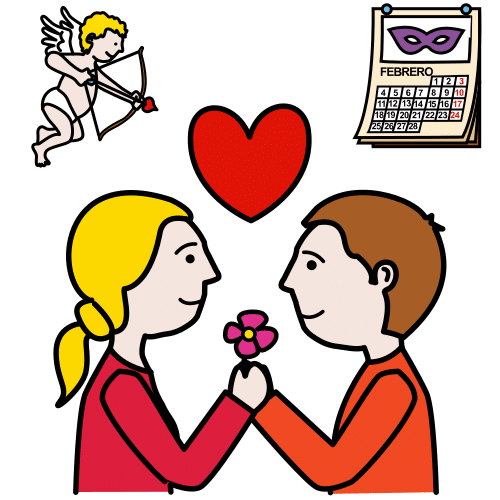 Pictograma de San Valentín para niños con autismo y TEA