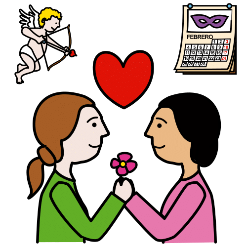 Pictograma de San Valentín para niños con autismo y TEA