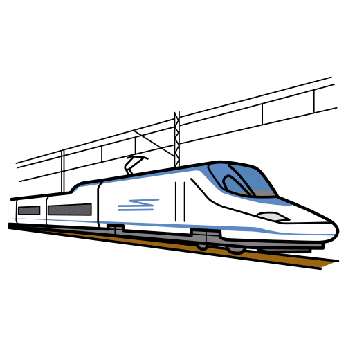 Pictograma de tren de alta velocidad para niños con TEA